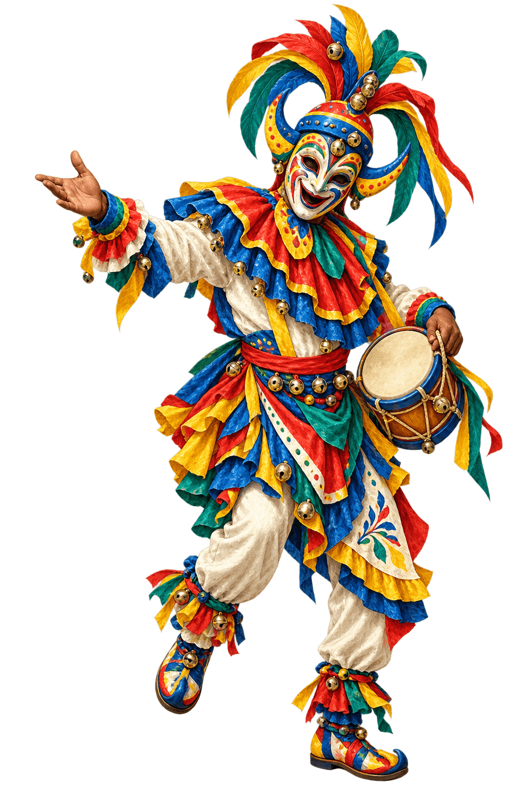 Ilustración editorial de un segundo personaje del carnaval dominicano